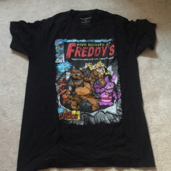 Five Nights at Freddy's Black Graphic T-Shirt - Picture 1 of 3